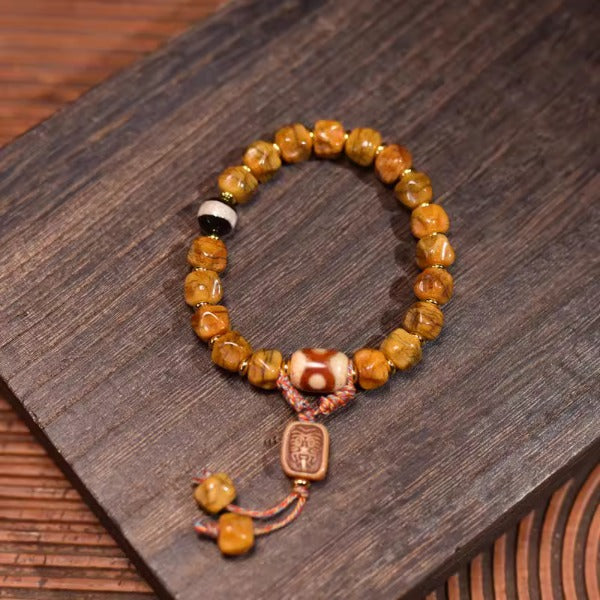 Lucky Energy-Yak Bone Dzi Bead Bracelet