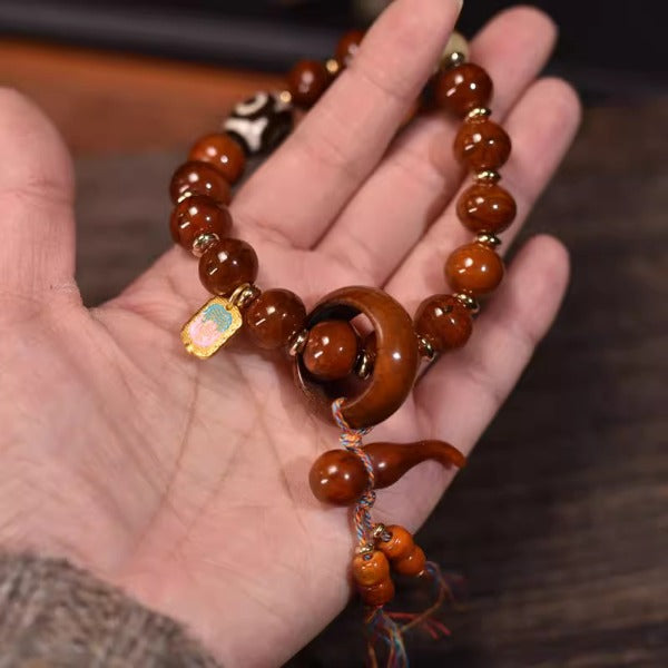 Beef bone dzi bead bracelet