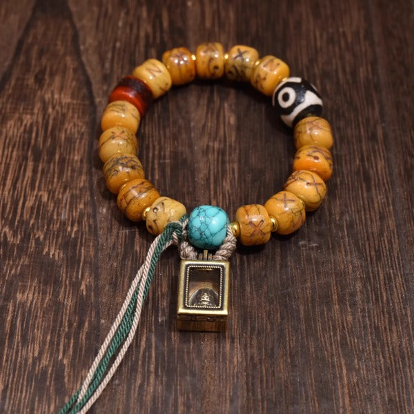 Dzi barrel beads Zhajiram bracelet