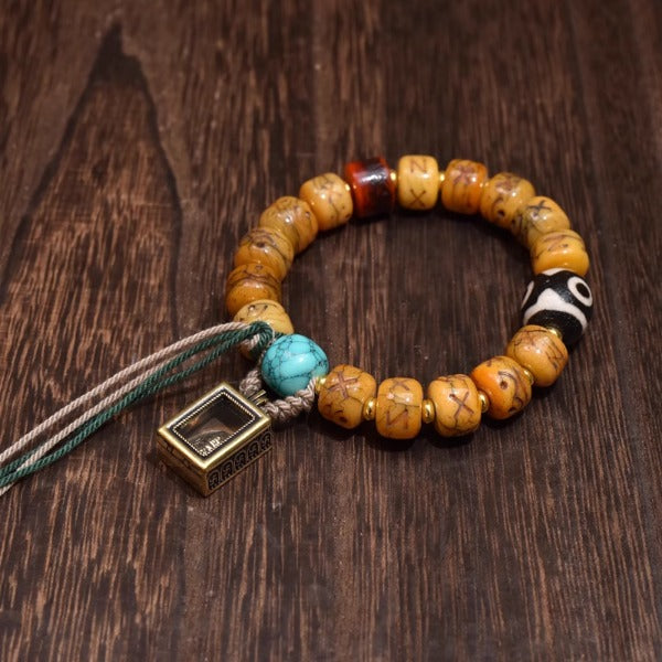 Dzi barrel beads Zhajiram bracelet